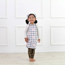 dot RECORD 孩童大象圖案圍裙+頭巾, 粉色