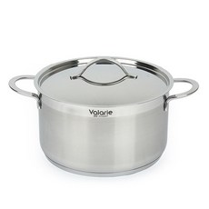 HANIL STAINLESS STEEL Valarie電磁爐適用雙耳3層304不鏽鋼湯鍋+鍋蓋組, 24厘米, 單色