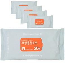 CleangingWetTissue 주방용 청소포 20매 5p, 1개