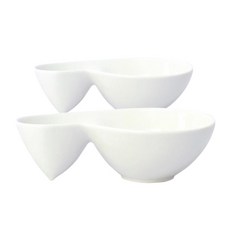 Paulus 多用途雙格碗, 2個, 白色