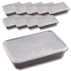 耐熱強化黑色一次性便當盒, 1個, 10入
