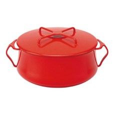 DANSK 4Q Casserole雙耳琺瑯砂鍋, 24cm, 紅色