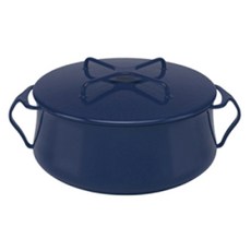 DANSK Casserole系列雙耳琺瑯湯鍋+鍋蓋, 18.5cm, 深藍色