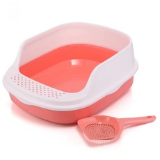 펫코디 커버형 고양이 토일렛 + 모래삽, 핑크, 1개