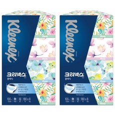 크리넥스 클래식 천연펄프 미용티슈 2겹, 8개입, 2개