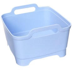블럭마트 주방 다용도 물빠짐 사각 설거지통, 파스텔 블루
