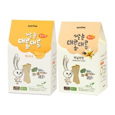 엘빈즈 쌀눈 대롱대롱 곡물롤 25p, 바닐라맛 + 바나나맛, 2세트