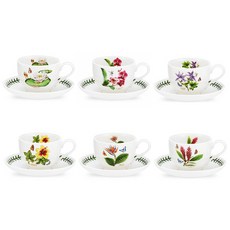 PORTmeIRION 波特玫琳恩 異國情調的植物園T型咖啡杯6-會員套裝, 1套, 混合顏色
