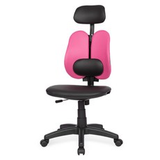 체어포커스 엔젤 ZC 팔무 요추헤더형 의자 인조가죽, 화사한핑크