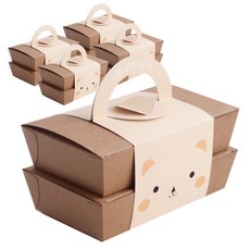 봄91 BOM 옐로베어 핸들 일회용 도시락 크라프트, 도시락 10p + 핸들 5p, 1세트