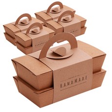 봄91 BOM 핸드메이드 핸들 일회용 도시락 크라프트, 1세트, 도시락 10p + 핸들 5p