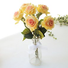 活綠真玫瑰軟花瓶套組, 黃色 粉色