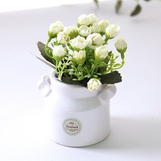 RIVER-GREEN 玫瑰奶瓶瓷花盆套組, 白色, 1個