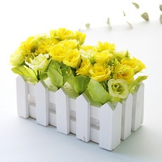 河綠玫瑰籬笆花盆套組, 黃色