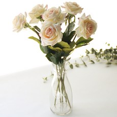 活綠真玫瑰軟花瓶套組, 白色 粉色