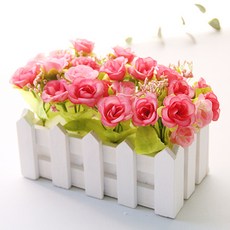 河綠玫瑰籬笆花盆套組, 粉色