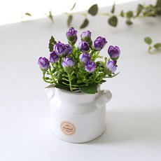 RIVER-GREEN 玫瑰奶瓶瓷花盆套組, 紫色, 1個