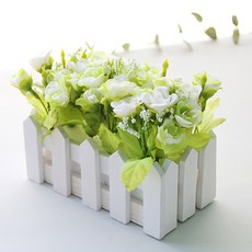 河綠玫瑰籬笆花盆套組, 白色的