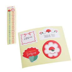 봄91 카네이션 감사 인사 스티커 4종 25매, 감사인사, 1세트