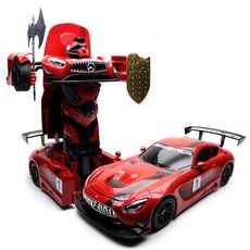 대호종합상사 1:14 벤츠 트랜스포머카 USB 충전식 RC카, 레드, 1개