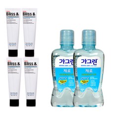 블리스앤 미백치약 100g 4p + 가그린 제로 250ml 2p, 1세트