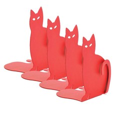 아카데미 캐릭터 북앤드 꼬리고양이 4p, 핑크