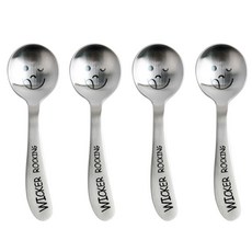 Wicker Rocking 笑臉印花手柄孩童湯匙, 單色, 4入