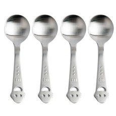 Wicker Rocking 笑臉造型手柄嬰兒湯匙, 單色, 4入