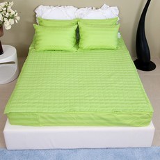 By deco 緞面雙面床墊, 綠色