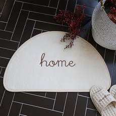 RUGLAND 日常刺繡半月地墊, 象牙白