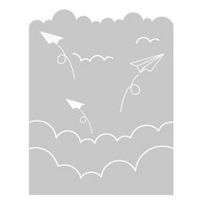 藍樹 霧面窗貼 雲朵飛機, 單一顏色