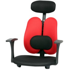 체어포커스 기능성 엔젤 G07 요추형 팔걸이 헤드 좌식의자 패브릭원단, 레드