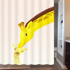 GNG捲簾式浴簾 媽媽長頸鹿 150 x 180 cm, 1個