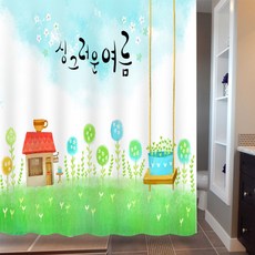 GNG捲簾式浴簾 清爽夏日 180 x 180 cm, 1個