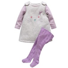 Vlinder 長袖包屁衣+連身裙+褲襪 Y13BSE0015