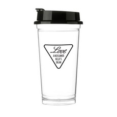 TEASCAFE 透明三角愛心水瓶, 黑色, 530ml, 1個