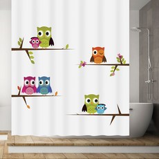 Changmun Geurigi 窗畫浴簾貓頭鷹 180cm x 200cm, 1個