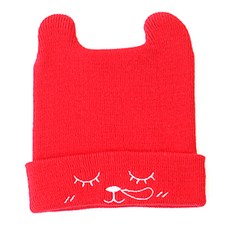 BABYLEE 動物打瞌睡刺繡造型針織毛帽