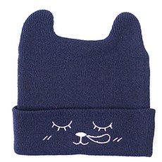 BABYLEE 動物打瞌睡刺繡造型針織毛帽
