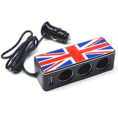 카닉스 유니언잭 차량용 USB 3구 소켓, 1개