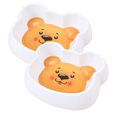 팻코디 동물 캐릭터 애견식기, 곰, 2개