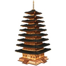 Youngmodeler 英工房 HO彌勒寺9層木塔立體拼圖, 混色