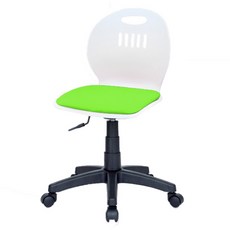 체어포커스 히든스터디 RTP 패드형 패브릭 회전의자 화이트바디, 그린