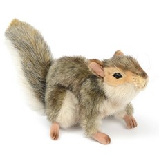 Hansato 玩具填充動物 4840 灰松鼠灰色坐姿, 15cm, 灰色的, 1個