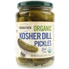 우드스탁 유기농 코셔 홀 딜 피클, 710ml, 1개