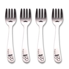 라온누리 봉쥬키친 유아 포크 일반, 혼합색상, 단품, 4개