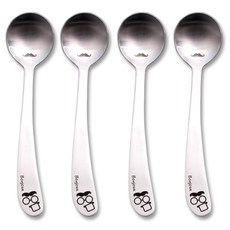 鬍子印花長柄湯匙, 混色, 4入