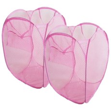 비케이 심플 빨래수납함, 핑크, 2개입