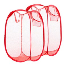 비케이 심플 빨래수납함, 레드, 2개입