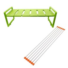 리빙해피 싱크인 폭조절 선반 1200 + 싱크롤 6롤, 선반 (그린), 싱크롤 (오렌지), 1개